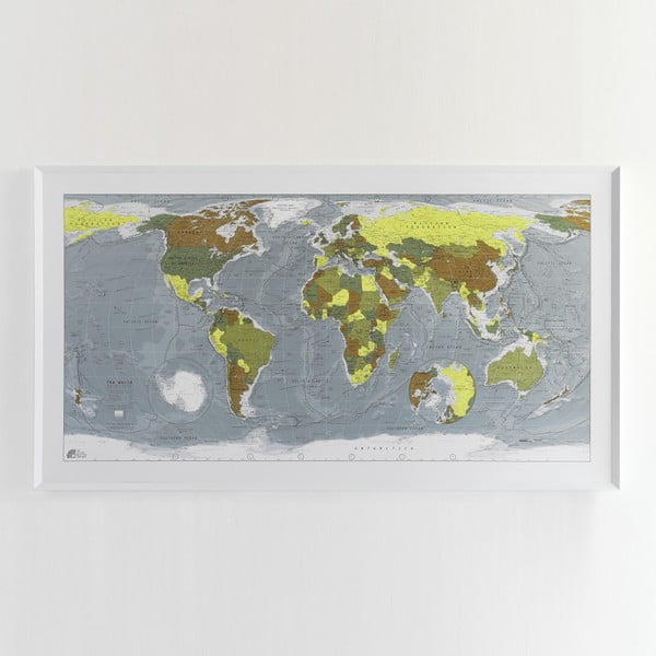 Colour Map zöld világtérképet áttetsző borítással, 130 x 72 cm - The Future Mapping Company