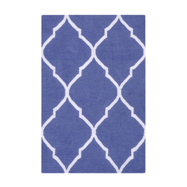 Caroline Dark Blue gyapjú szőnyeg, 60 x 90 cm -Bakero