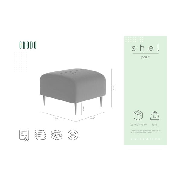 Shel sötétzöld bársony lábtartó - Ghado-image-3