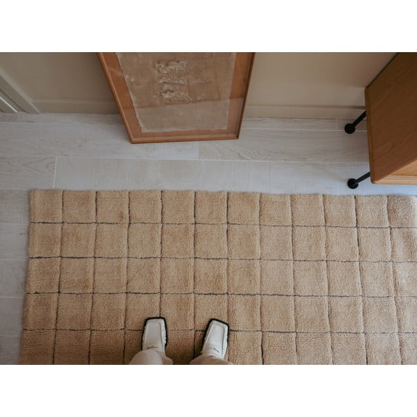 Borostyán színű kézi szövésű gyapjú futószőnyeg 80x230 cm Mosaic Amber – Lorena Canals-image-1