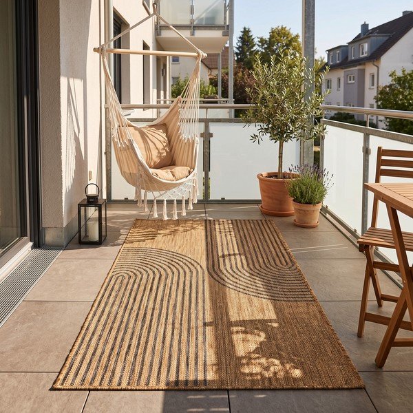 Fekete-barna kültéri-beltéri szőnyeg 80x150 cm Mira 1453 – Ayyildiz Carpets-image-1