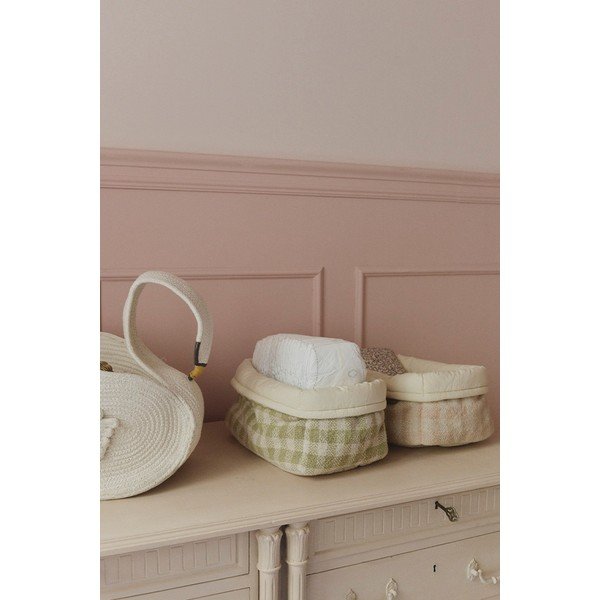 Világoszöld textil játéktároló kosár 30x20x20 cm Swan Matcha – Lorena Canals-image-1