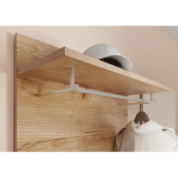 Natúr színű fogas panel tölgyfa dekorral Aledo – Germania-image-1