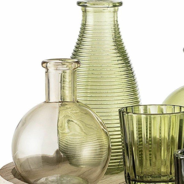 Votive 6 részes zöld üveg váza és alátét szett - Bloomingville-image-1