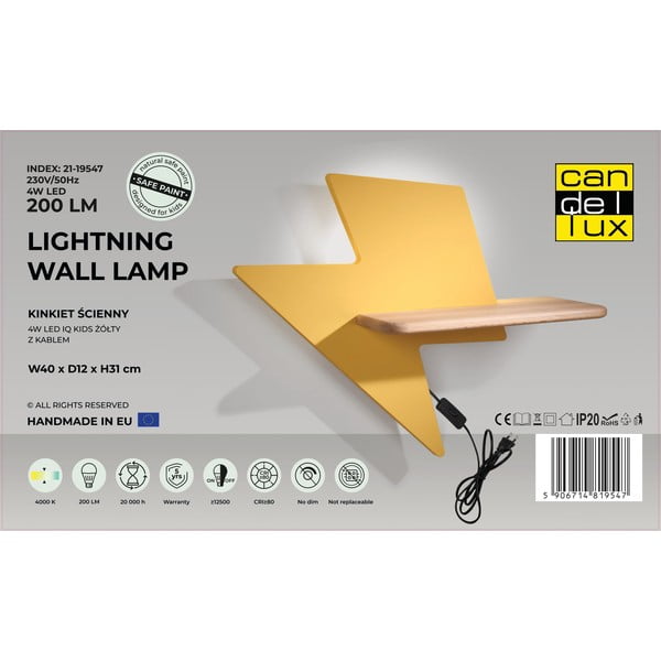 Sárga gyerek lámpa Lightning – Candellux Lighting-image-2