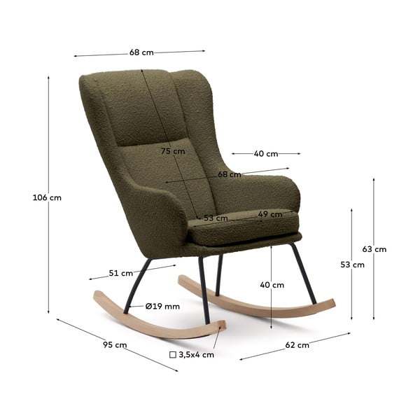 Zöld buklé hintafotel Maustin – Kave Home-image-4