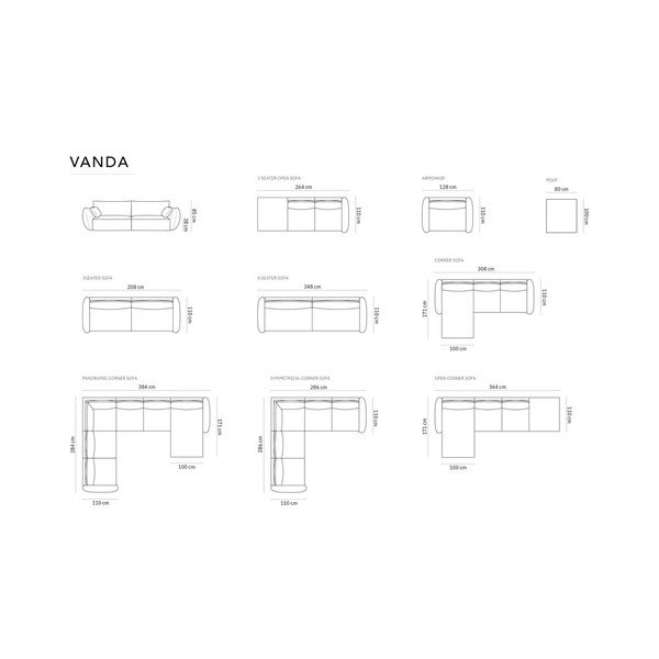 Bézs zsenília lábtartó Vanda – Mazzini Sofas-image-4
