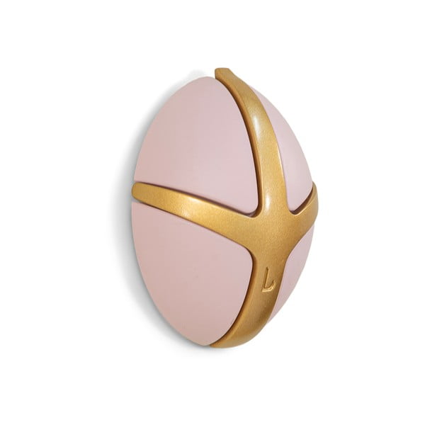 Világos rózsaszín-aranyszínű fali műanyag akasztó Tick – Spinder Design