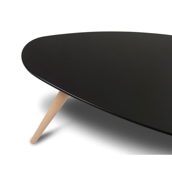 Fly fekete dohányzóasztal bükkfa lábakkal, 116 x 66 cm - Furnhouse-image-1