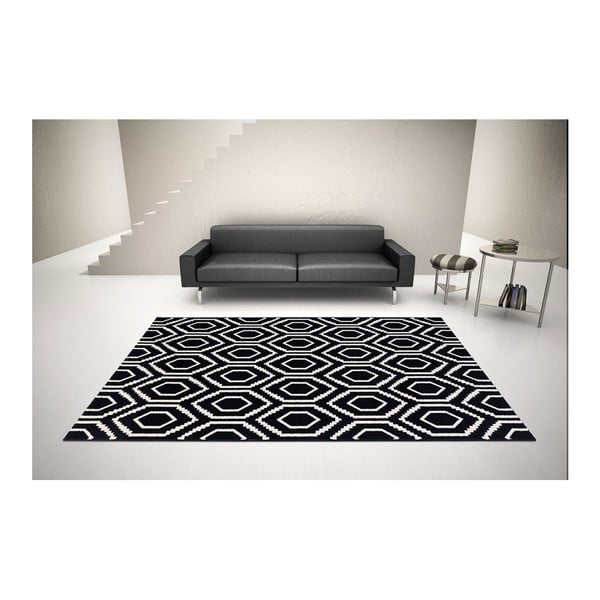 Tripoli fekete-fehér szőnyeg, 110 x 170 cm - DECO CARPET