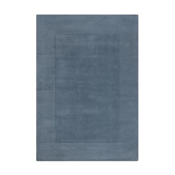 Sötétkék kézi szövésű gyapjú szőnyeg 120x170 cm Textured Wool Border – Flair Rugs