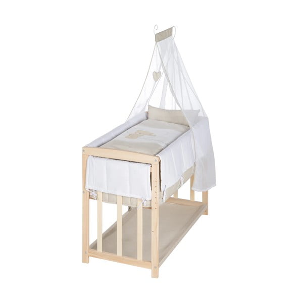 Natúr színű bölcső tárolóhellyel és baldachinnal 90x45 cm Liebhabär – Roba-image-2