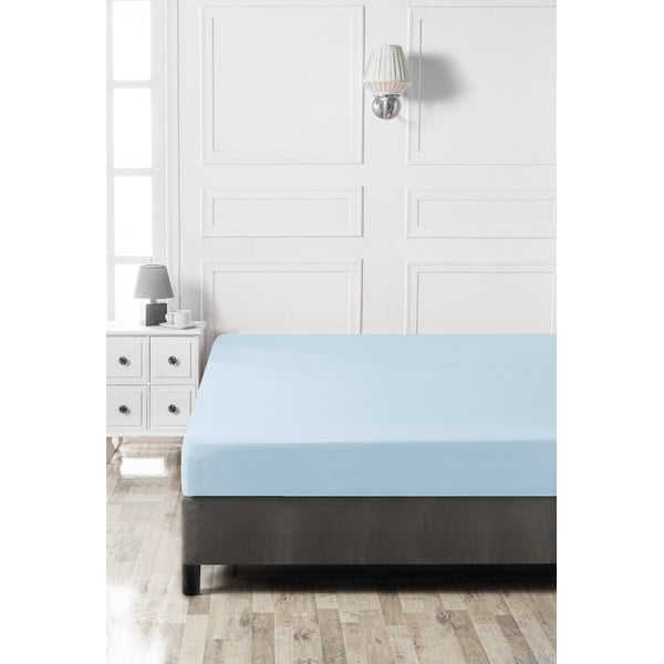 Világoskék gumis pamut lepedő 140x200 cm – Mijolnir-image-2