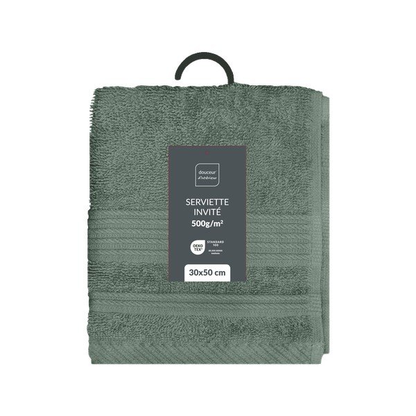 Zsályaszínű frottír pamut törölköző 30x50 cm Tendresse – douceur d'intérieur-image-4