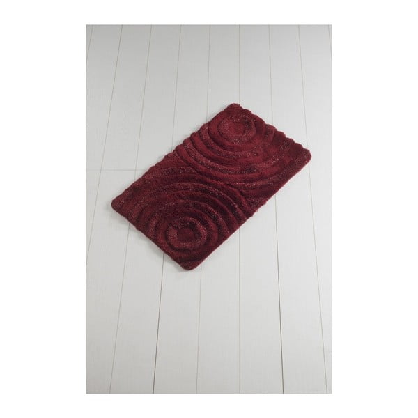 Wave Red sötétpiros fürdőszobai kilépő, 60 x 100 cm - Confetti Bathmats