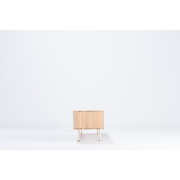 Fehér-natúr színű tölgyfa TV-állvány 200x48 cm Fina – Gazzda-image-4