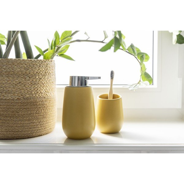 Sárga kerámia fogkefetartó pohár Badi – Wenko-image-1