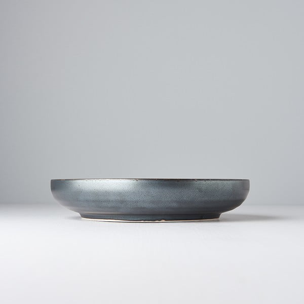 Pearl fekete-szürke kerámia tányér peremmel, ø 22 cm - MIJ-image-1