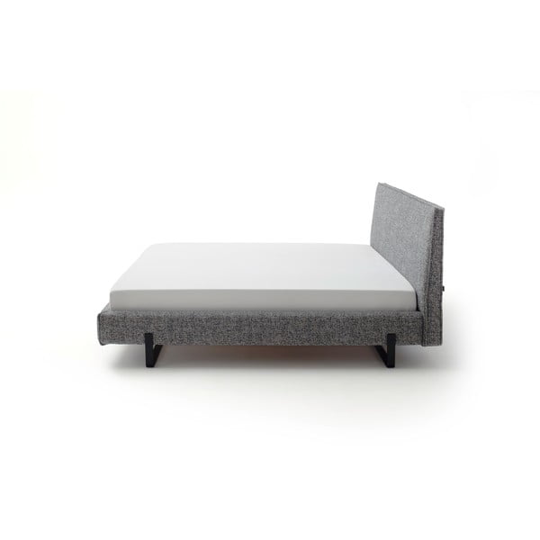Szürke kárpitozott franciaágy ágyrács nélkül 180x200 cm La Gomera – Meise Möbel-image-3
