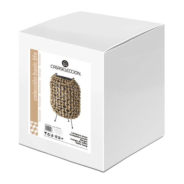 Fekete-natúr színű asztali lámpa (magasság 30 cm) – Casa Selección-image-4