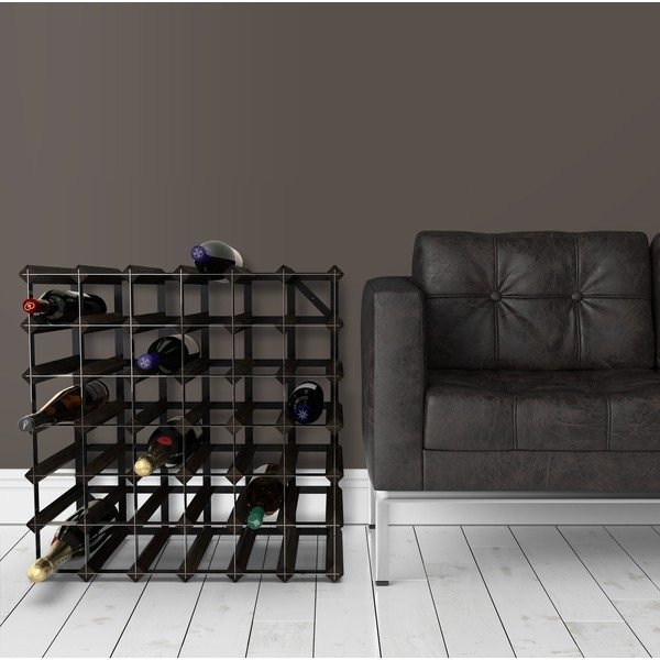 Barna tömör kőrisfa bortartó polcos állvány, palackok száma 42 - RTA-image-1