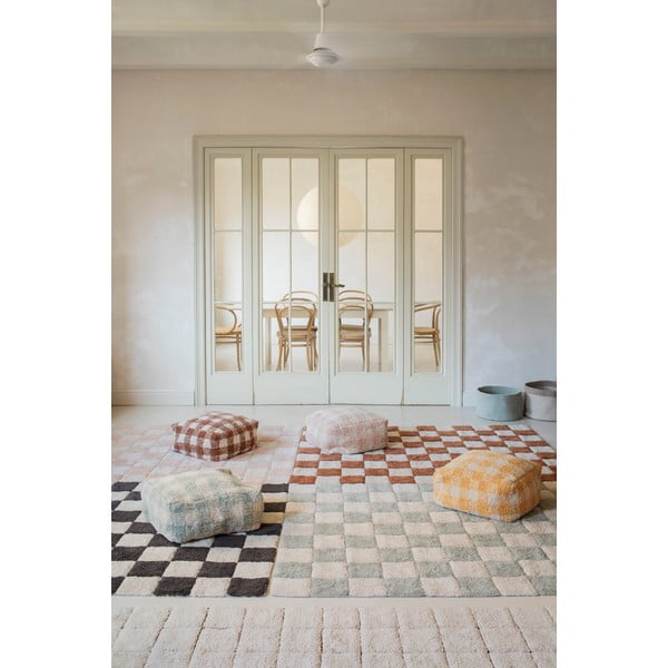Világos rózsaszín-krémszínű mosható kézi szövésű pamut szőnyeg 120x160 cm Kitchen Tiles Rose – Lorena Canals-image-4
