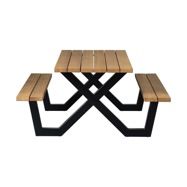 Tablo kerti étkezőasztal padokkal, 206 x 145 cm - WOOOD-image-3