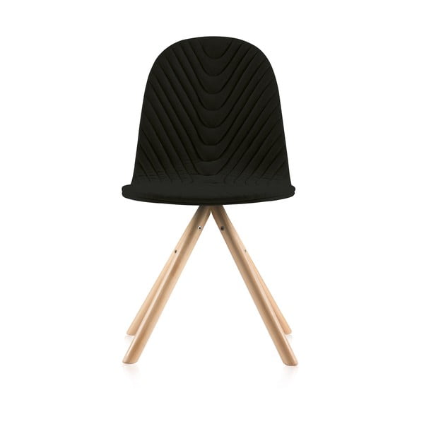 Mannequin Wave fekete szék natúr lábakkal - Iker