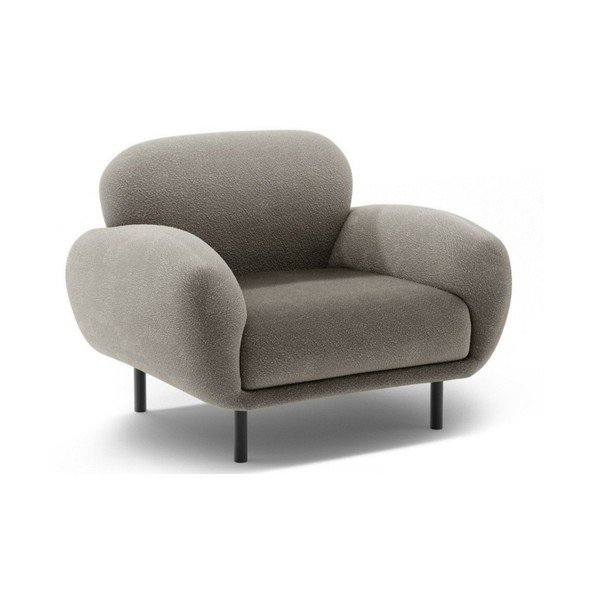 Szürke buklé fotel Poppy – Micadoni 