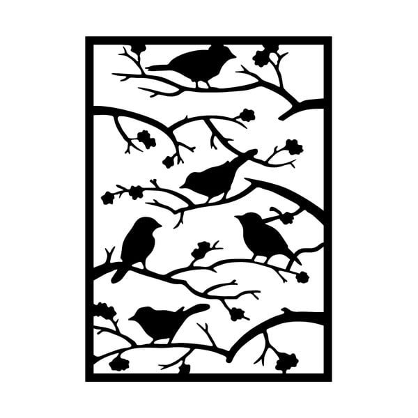 Fém fali dekoráció 47x66 cm Branch & Birds – Wallity