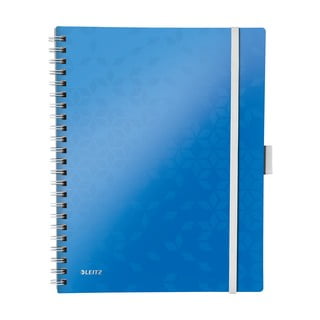 Kék hordozható vonalas jegyzetfüzet, 80 lap - Leitz