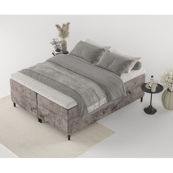 Barna ágyneműtartós boxspring ágy 180x200 cm Araya – Maison de Rêve-image-3