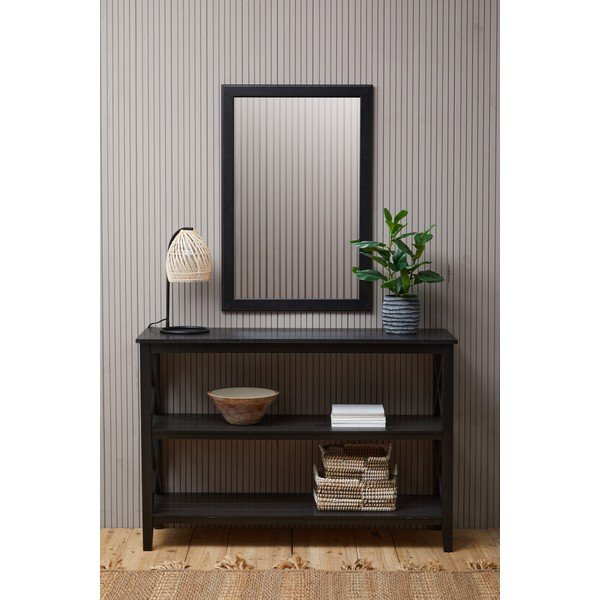 Fekete borovi fenyő polcos állvány 120x81x40 cm Heritage – Premier Housewares-image-4