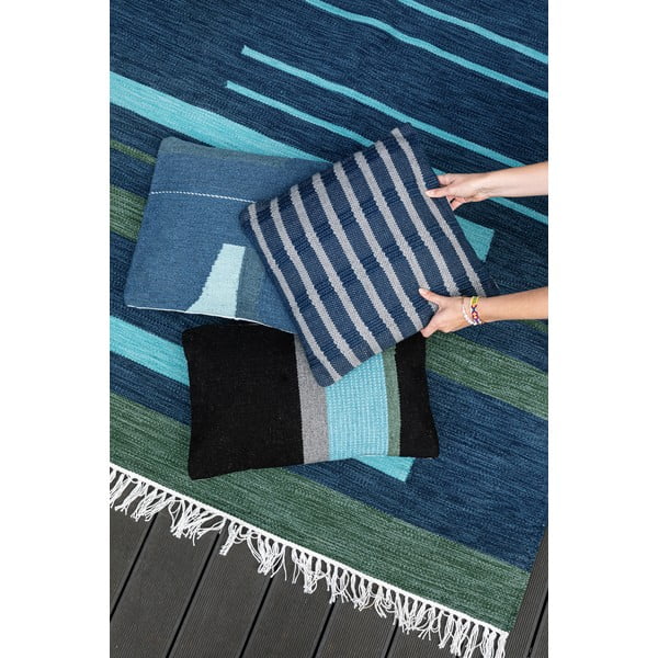 Marlin sötétkék kétoldalas kültéri szőnyeg újrahasznosított műanyagból, 90 x 150 cm - Green Decore-image-3