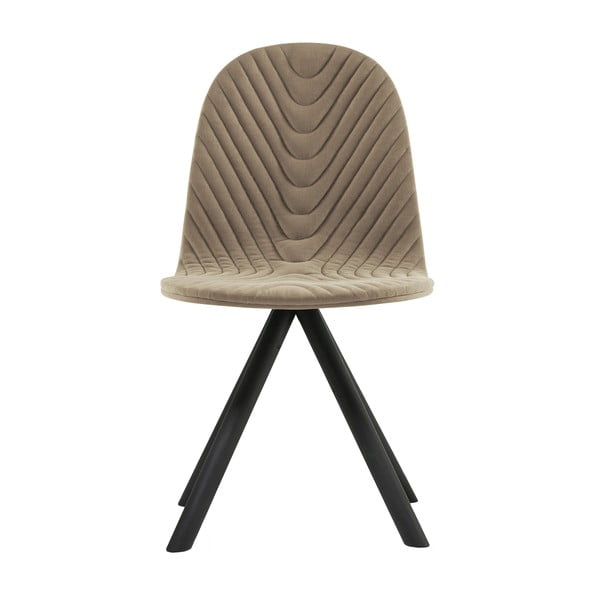 Mannequin Wave bézs szék fekete lábakkal - Iker
