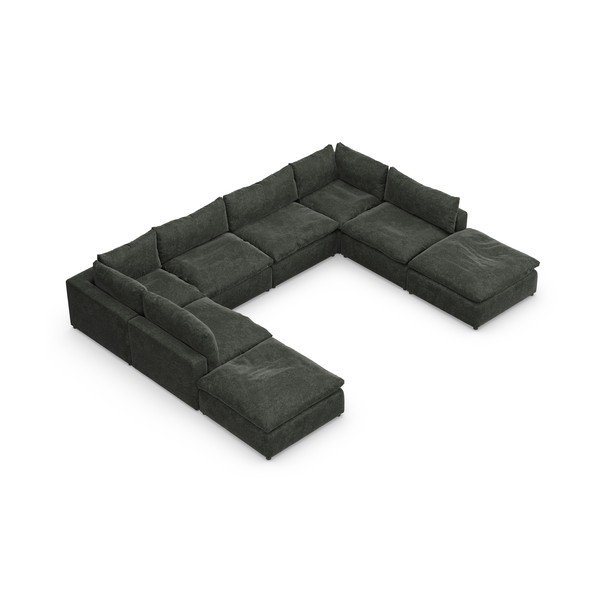 Sötétszürke sarokkanapé (U alakú) Moonlight – Furninova -image-3