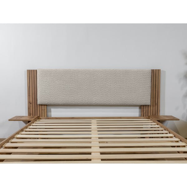 Világosszürke franciaágy ágyráccsal 140x190 cm Lior – Bobochic Paris-image-3