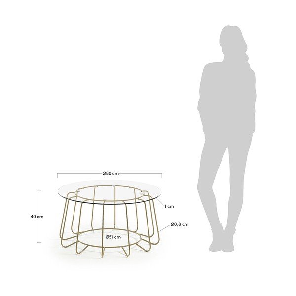 Paradigm dohányzóasztal, ø 80 cm - Kave Home-image-4