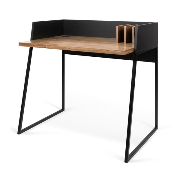 Volga fekete íróasztal diófa dekorral - TemaHome-image-2