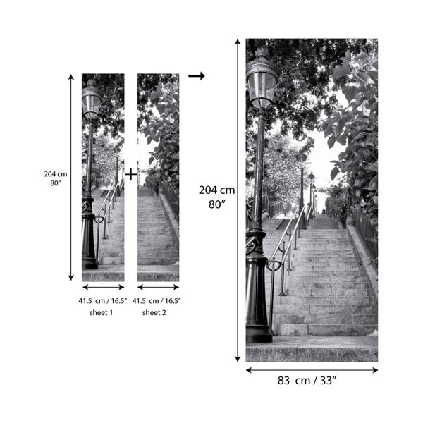 Parisian Stairs öntapadós matrcia ajtóra - Ambiance-image-2