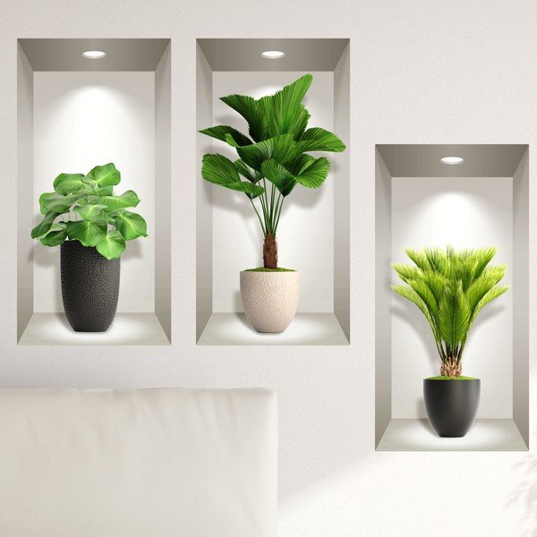 Tropical Plants 3 db-os 3D falmatrica szett - Ambiance-image-1