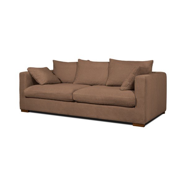 Világosbarna kordbársony kanapé 220 cm Comfy – Scandic-image-2