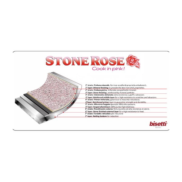 Stonerose Rose Giuseppe lábas fedővel, ø 24 cm - Bisetti-image-2