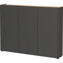 Antracitszürke szekrény tölgyfa dekorral 138x105x25 cm Libbiano – Germania