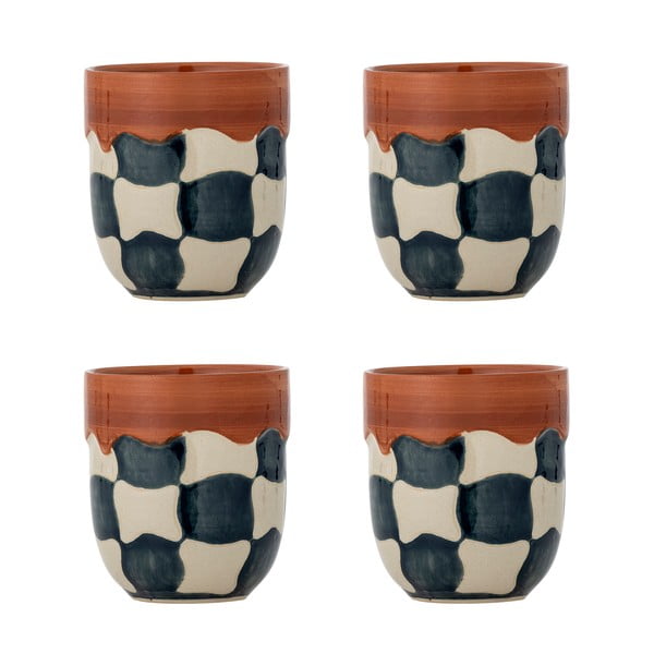 Kőedény csésze szett 4 db-os 375 ml Check – Bloomingville