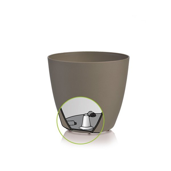 Ella Twist'n'Roll Smart System szürkésbarna kaspó kerekekkel, ø 40 cm - Gardenico-image-1