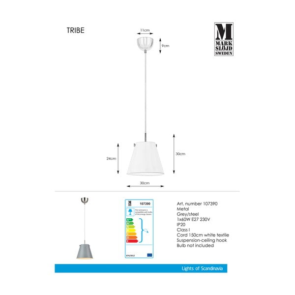 Tribe szürke mennyezeti függőlámpa - Markslöjd-image-2