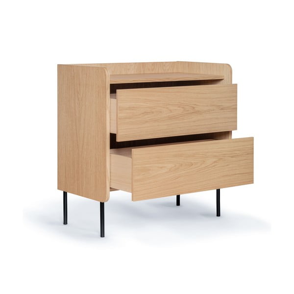 Natúr színű magas komód tölgyfa dekorral 80x82 cm Wrap – Bonami Selection-image-3