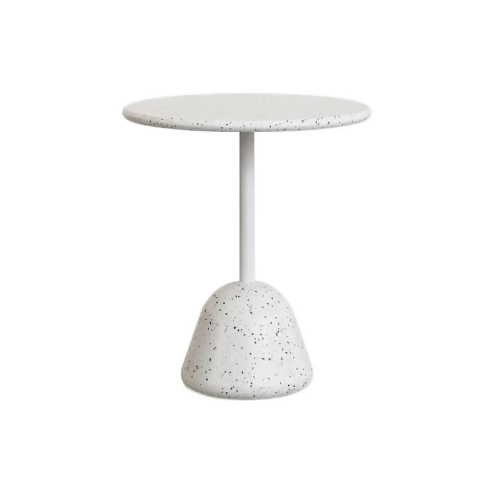 Fehér terrazzo cement kerek étkezőasztal ø 70 cm Saura  Kave Home