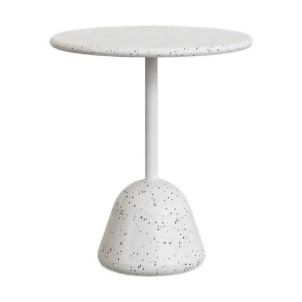 Fehér terrazzo cement kerek étkezőasztal ø 70 cm Saura – Kave Home